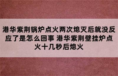 港华紫荆锅炉点火两次熄灭后就没反应了是怎么回事 港华紫荆壁挂炉点火十几秒后熄火